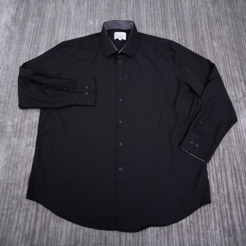 CON.STRUCT Men XXL Slim Fit Cooling Comfort 4-Way Stretch Shirt Black Long Slv
